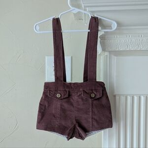 Marta y Paula | Wine Colored Mini Corduroy Kids Shortalls